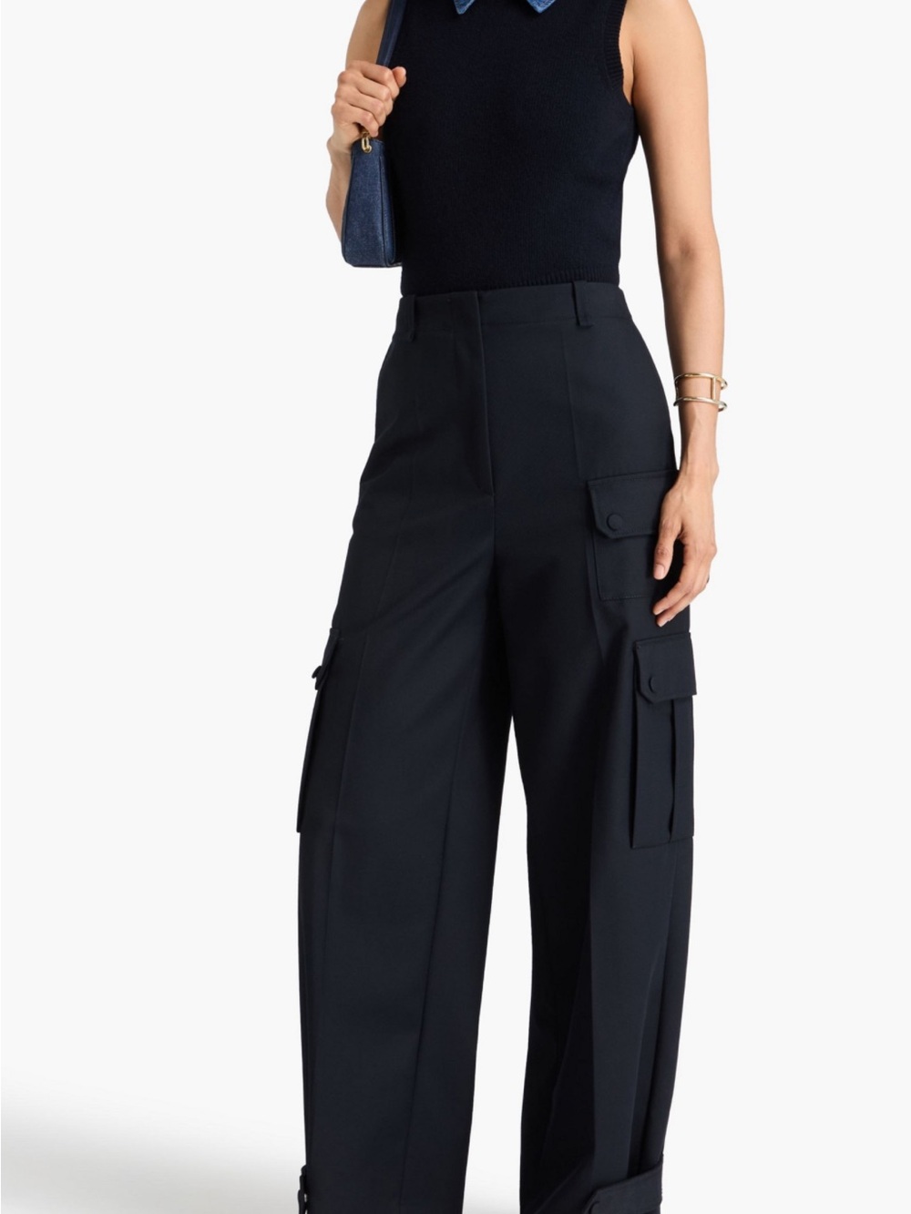 Sandro Twill wide - leg cargo pants